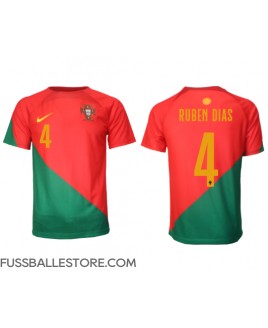 Günstige Portugal Ruben Dias #4 Heimtrikot WM 2022 Kurzarm